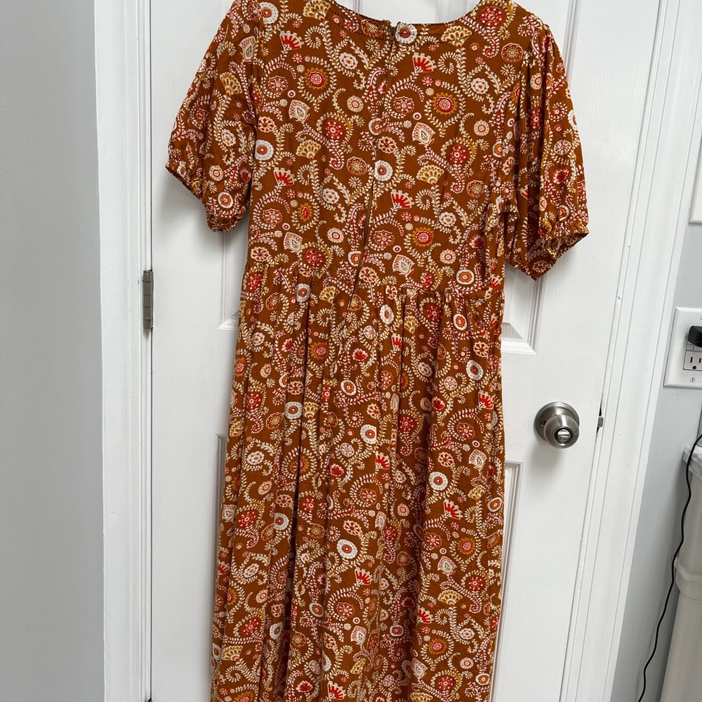 Mata Traders puff sleeve block print dress